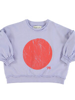Piupiuchick Sweatshirt balloon sleeves lavender red circle print - Piupiuchick