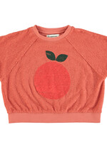 Piupiuchick Sleeveless sweatshirt Terracotta apple print - Piupiuchick