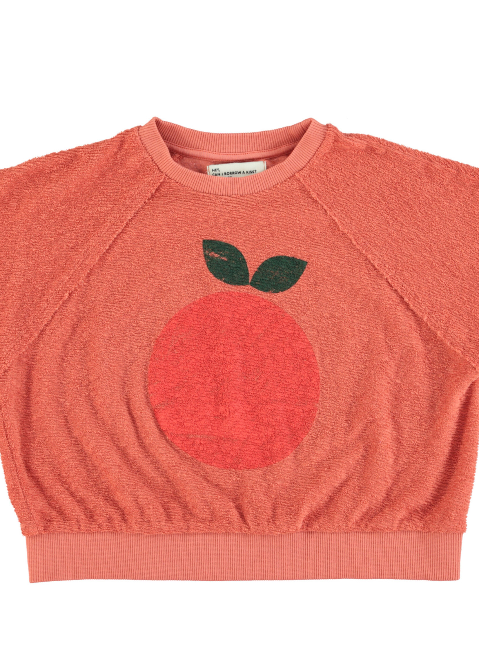 Piupiuchick Sleeveless sweatshirt Terracotta apple print - Piupiuchick