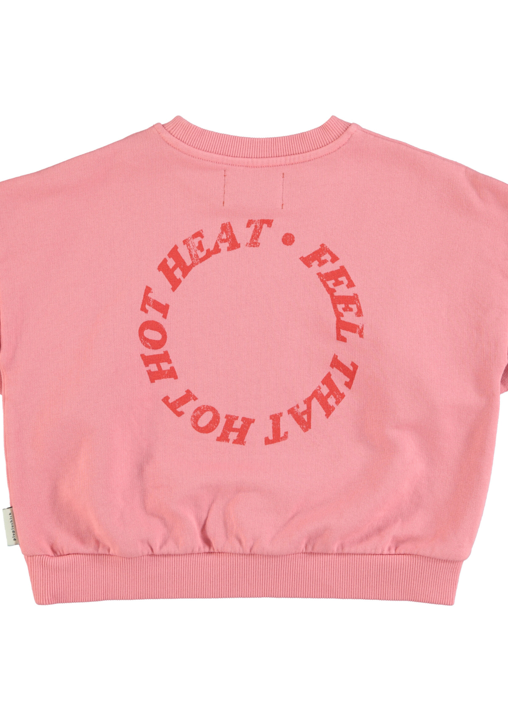 Piupiuchick Sweatshirt pink with heart print - Piupiuchick