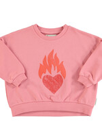 Piupiuchick Sweatshirt pink with heart print - Piupiuchick