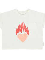 Piupiuchick Tshirt ecru heart print - Piupiuchick