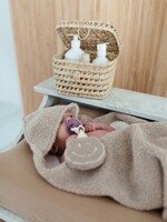 Atelier Pomme Cosy teddy hooded blanket beige - Atelier Pomme