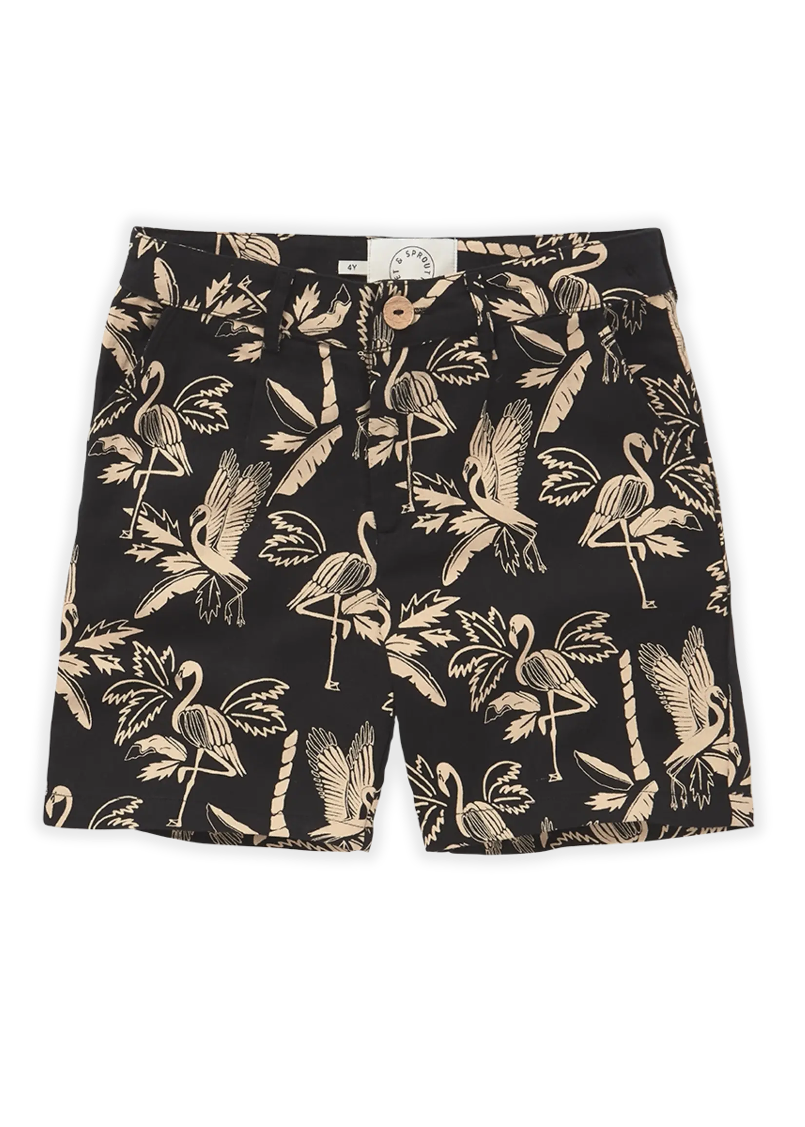 Sproet en Sprout Woven short chino tropical print black - Sproet & Sprout
