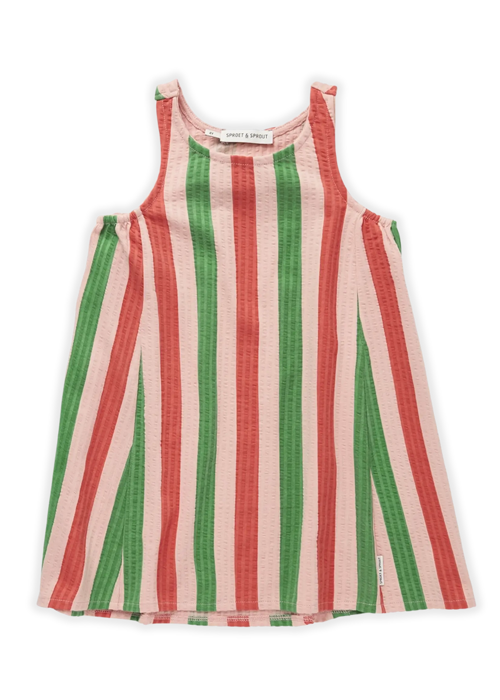 Sproet en Sprout Dress loose stripes coral pink - Sproet & Sprout