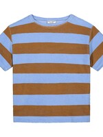 Daily Brat Striped towel t-shirt serenity blue - Daily Brat