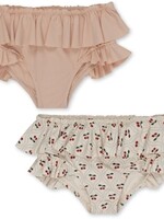 Konges Slojd Manuca 2-pack frill bikini pants cherry motif - Konges Slojd