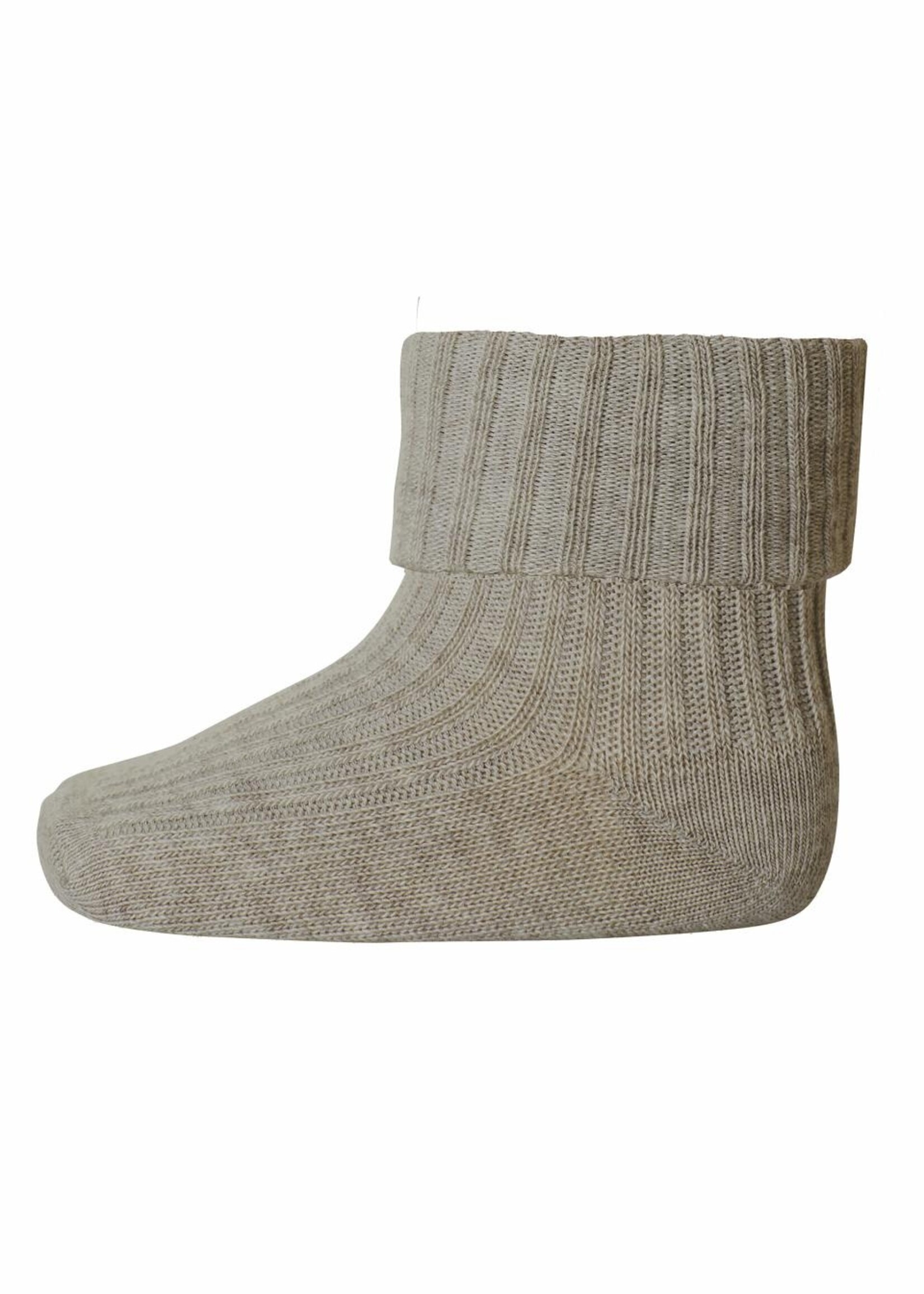 Mp Denmark Cotton rib baby socks light brown melange - Mp Denmark