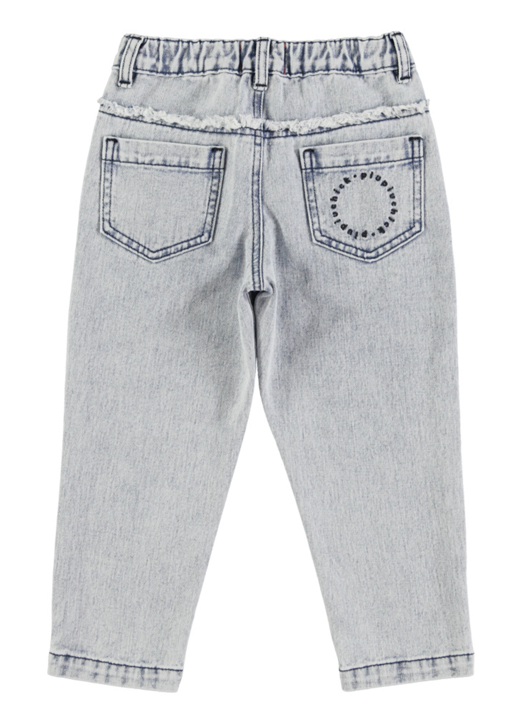 Piupiuchick Mom fit trousers | Washed light blue - Piupiuchick