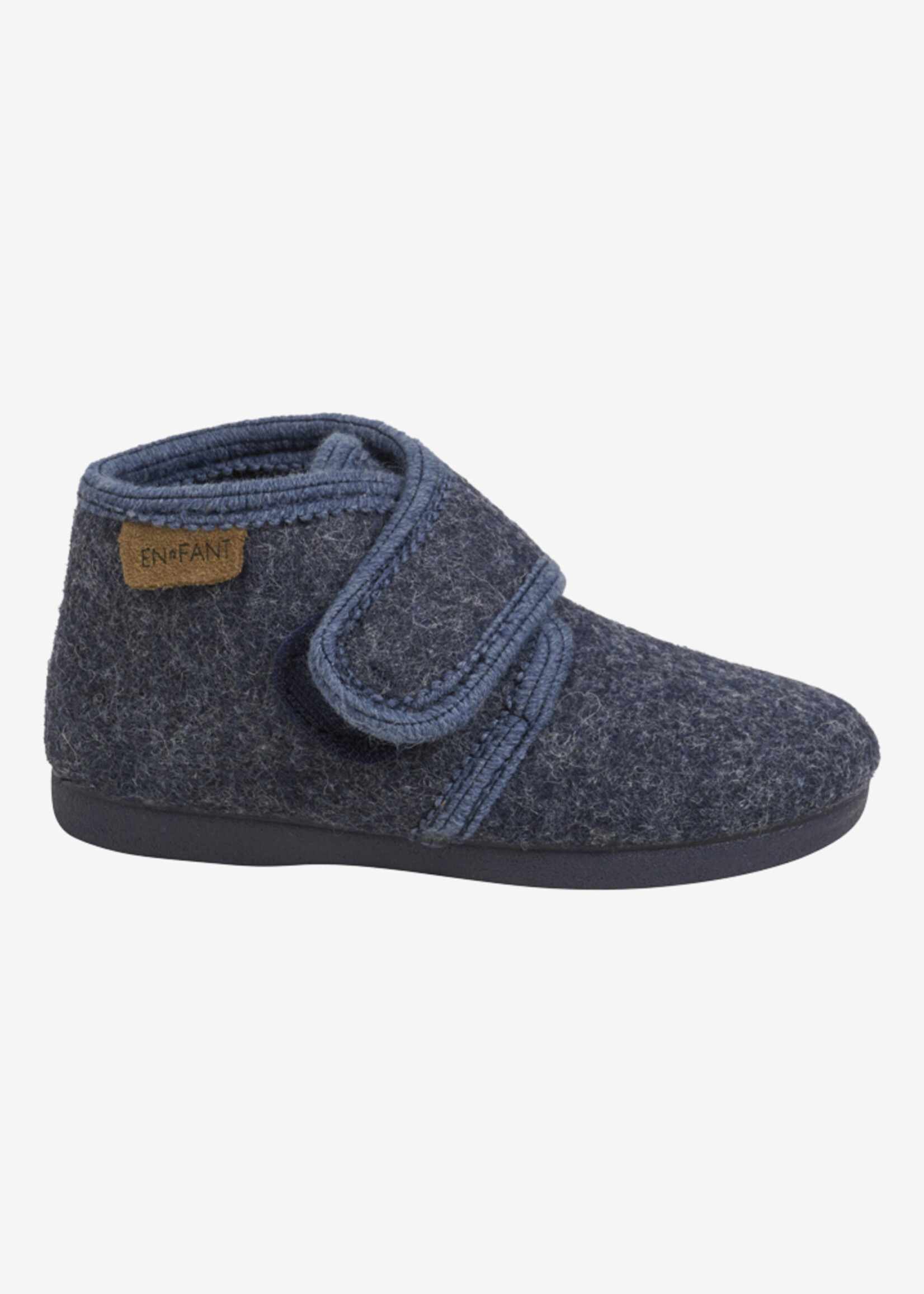 Enfant Baby wool slippers harde zool Navy - Enfant