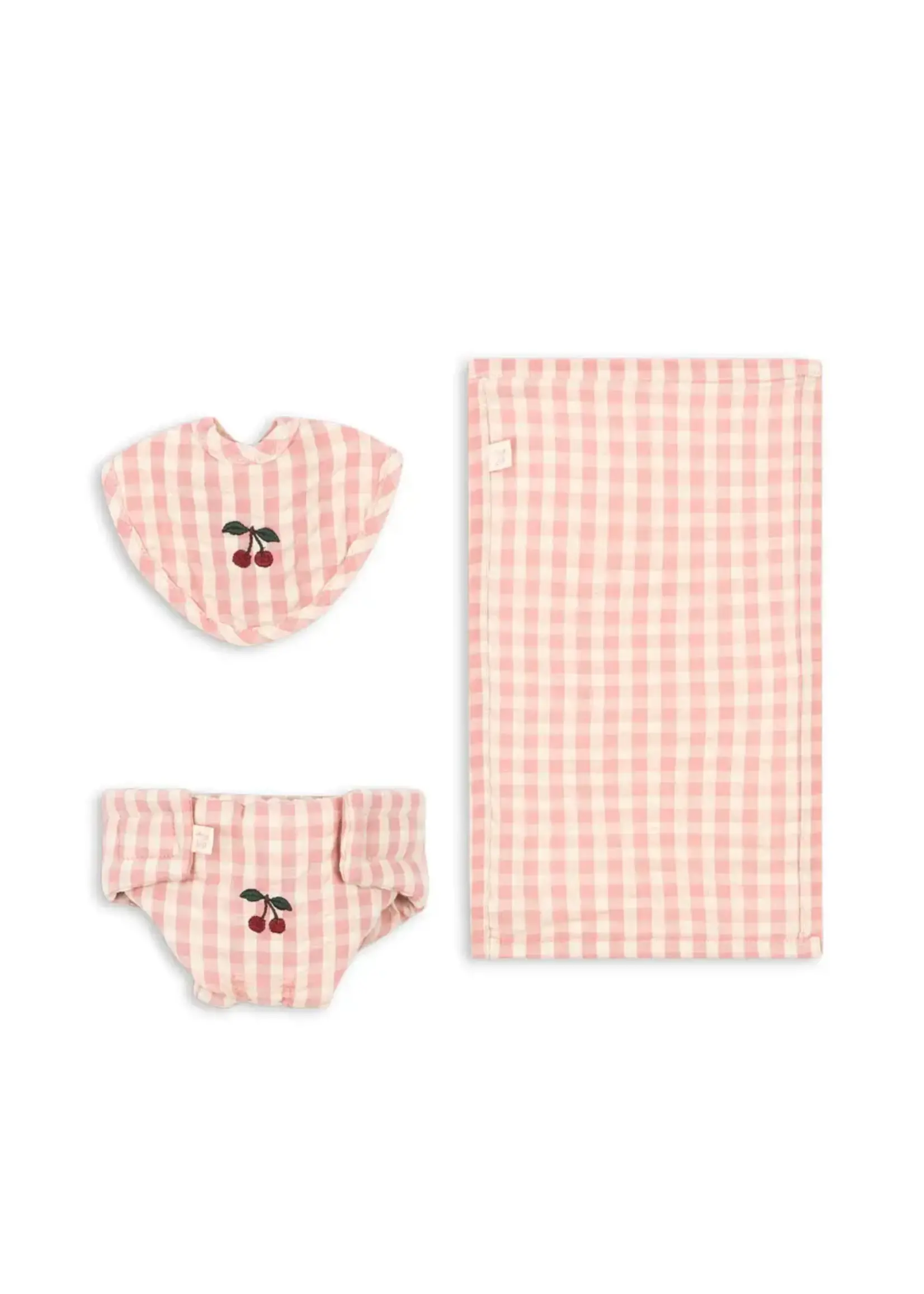 Konges Slojd Doll Nursery set | Powder pink check - Konges Slojd