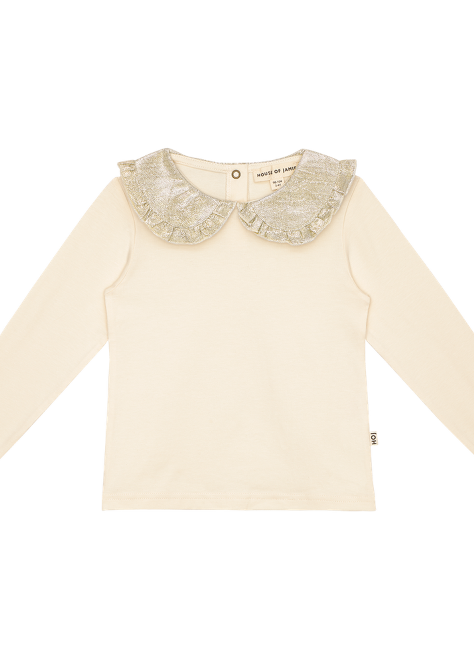 House of jamie Collar tee | Cream & shimmer gold - House of Jamie