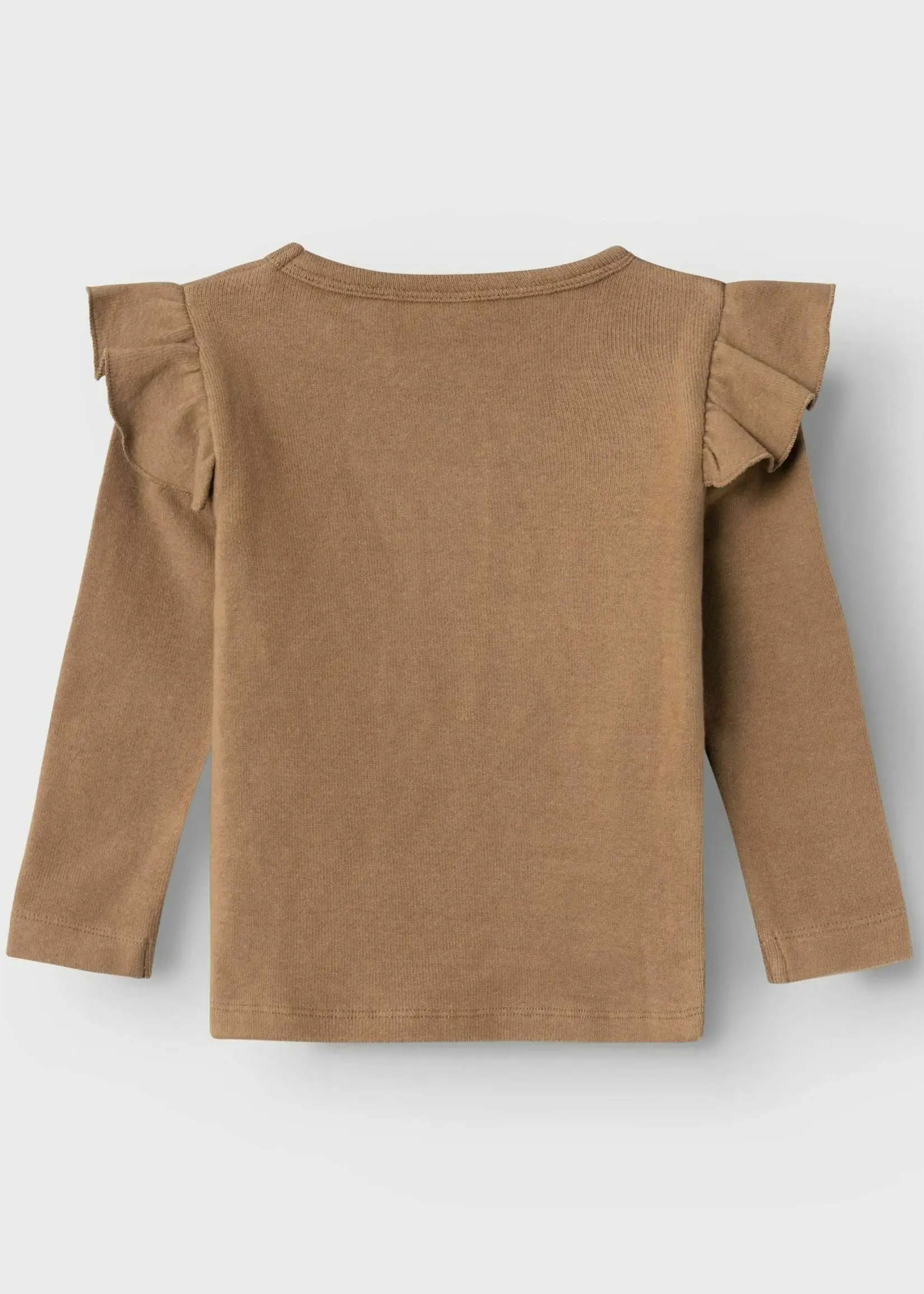 Lil Atelier Horo LS slim top Woodsmoke - Lil Atelier