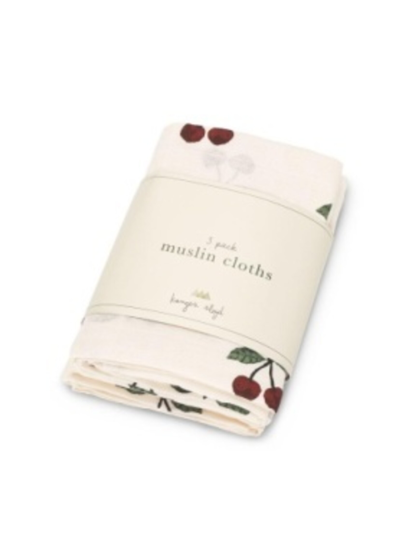 Konges Slojd 3 pack muslin cloths | Grande cerise - Konges Slojd