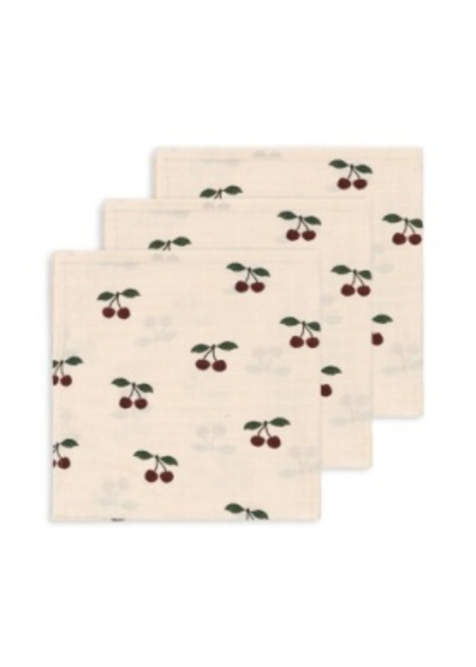 Konges Slojd 3 pack muslin cloths | Grande cerise - Konges Slojd