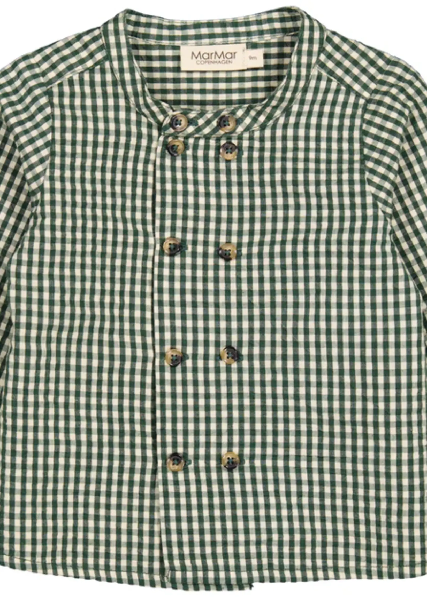 Marmar Copenhagen Toke seersucker top | Green Check - Marmar