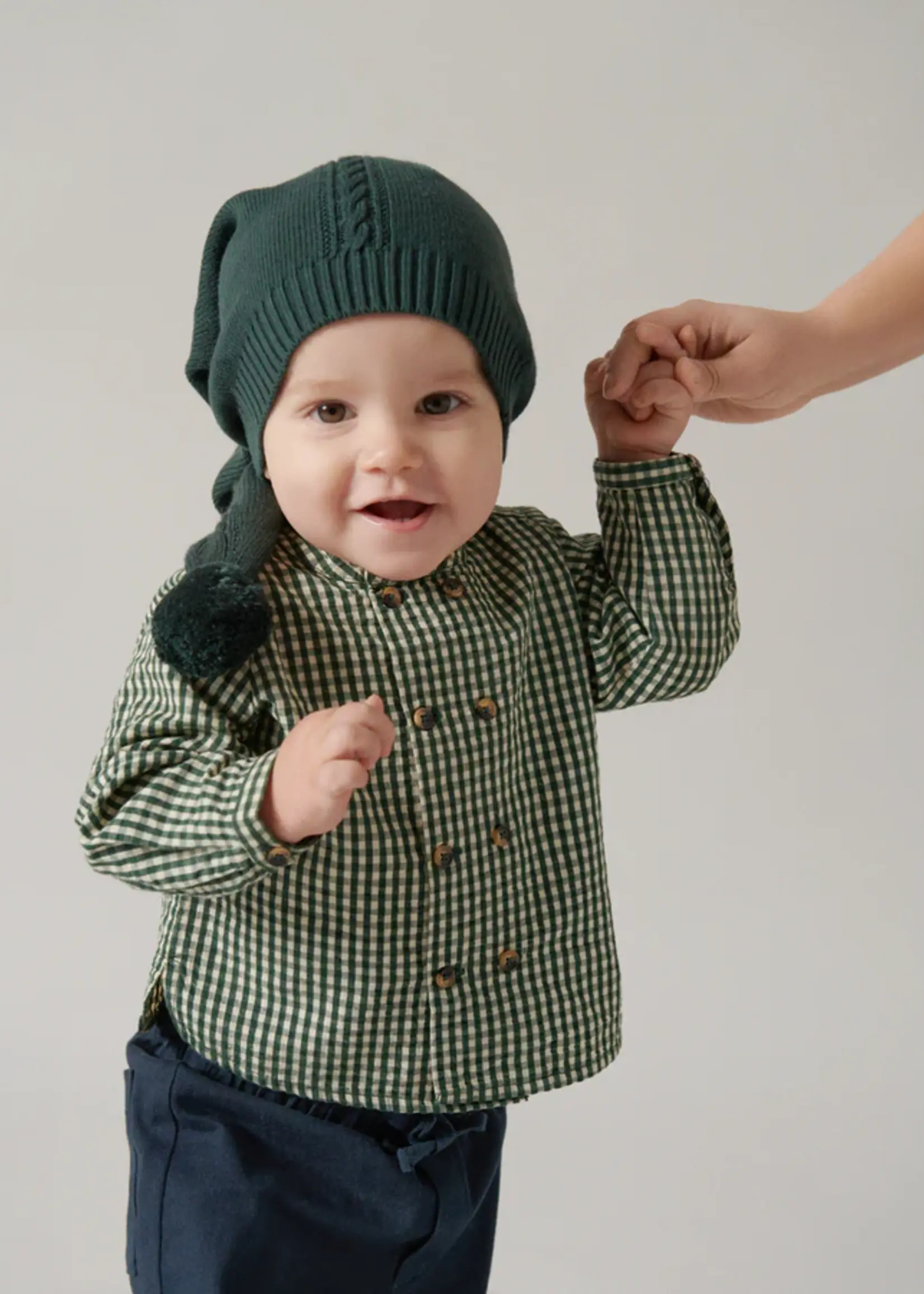 Marmar Copenhagen Toke seersucker top | Green Check - Marmar