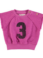 Piupiuchick Sleeveless sweatshirt | fuchsia w/ "3" print - Piupiuchick