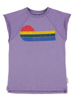 Piupiuchick t-shirt dress | purple w/ multicolor wave print - Piupiuchick