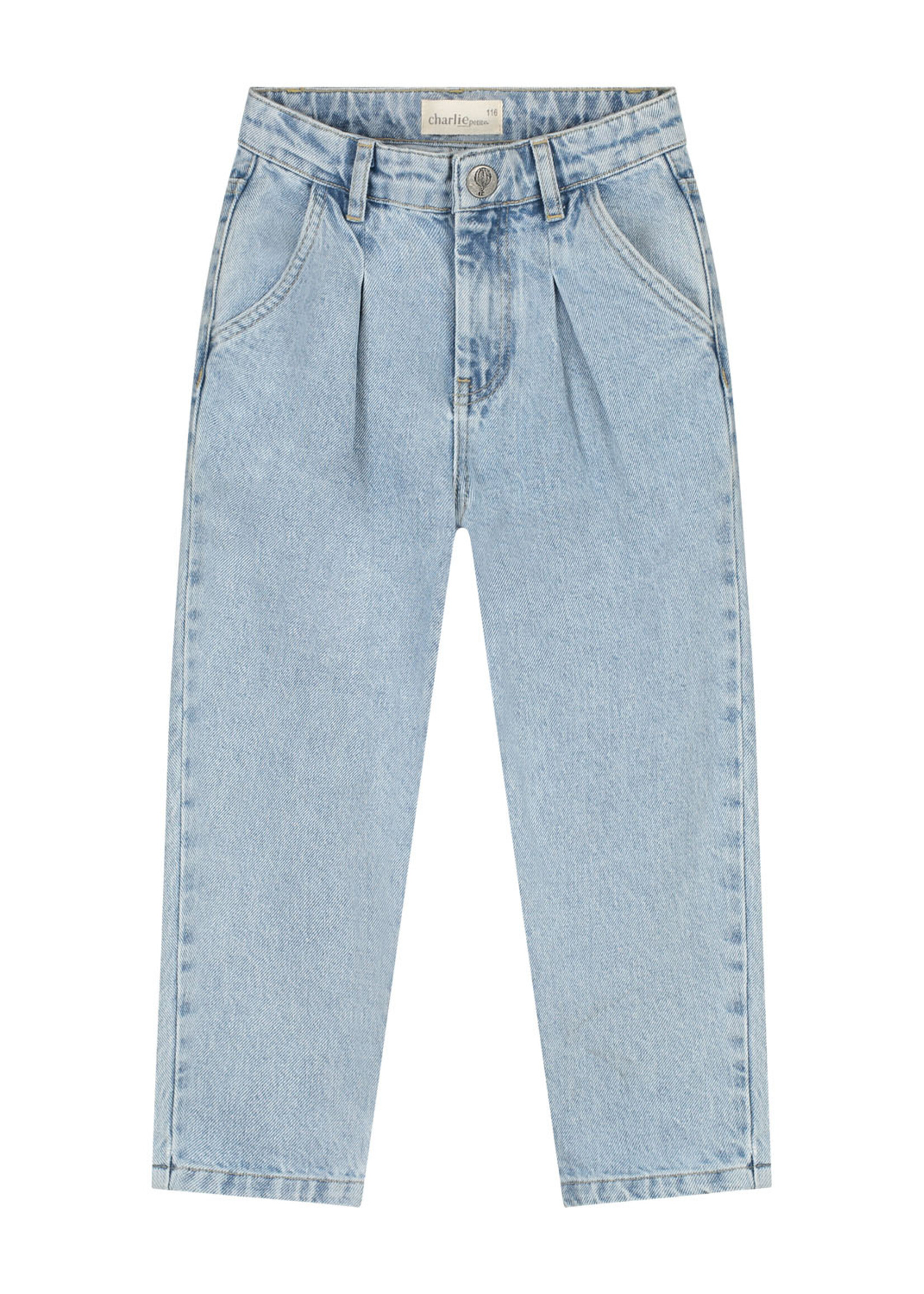 Charlie Petite Laure Pleated Jeans  Light snow wash - Charlie petite