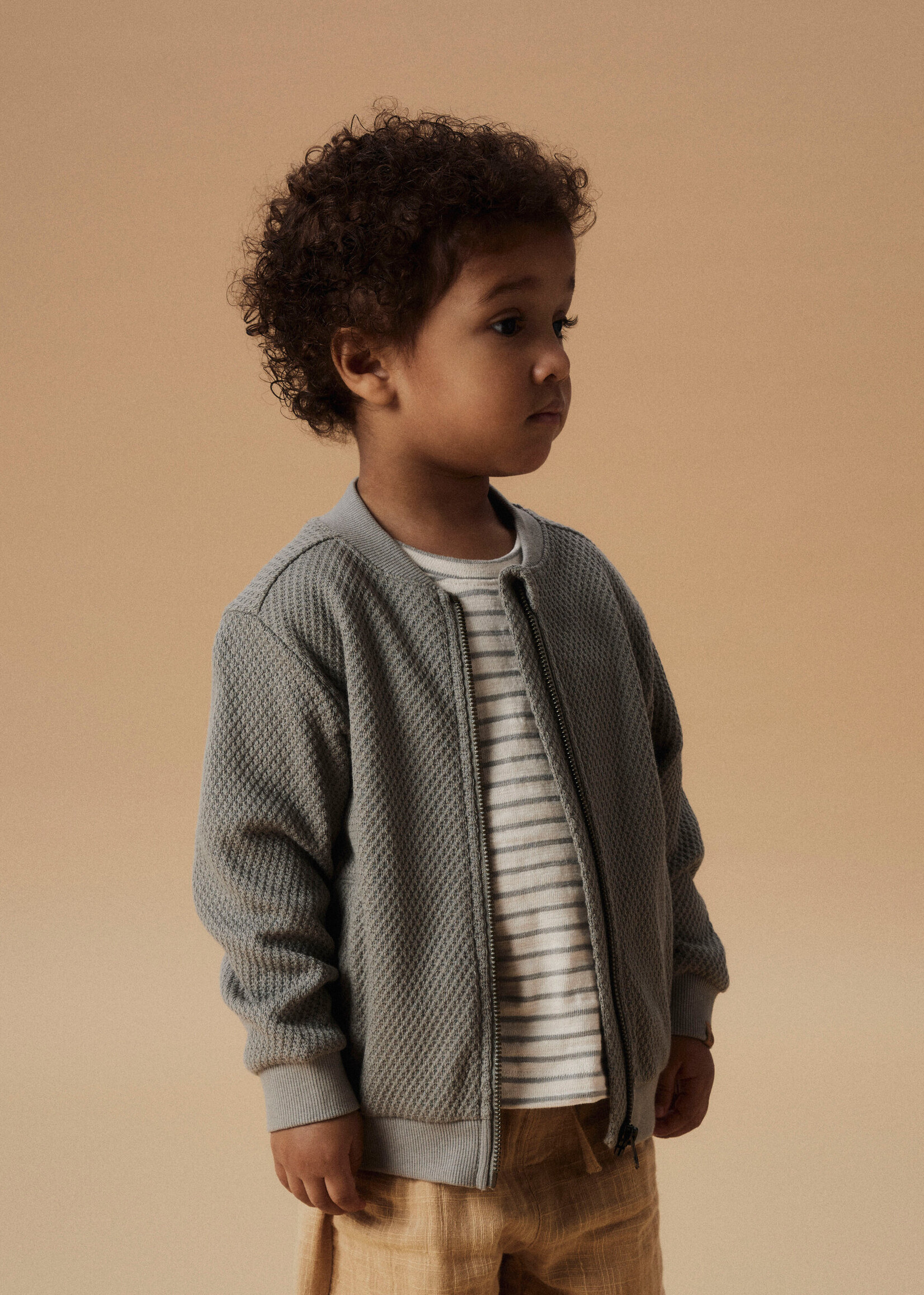 Lil Atelier Defne ls sweat cardigan | Forest fog - Lil Atelier