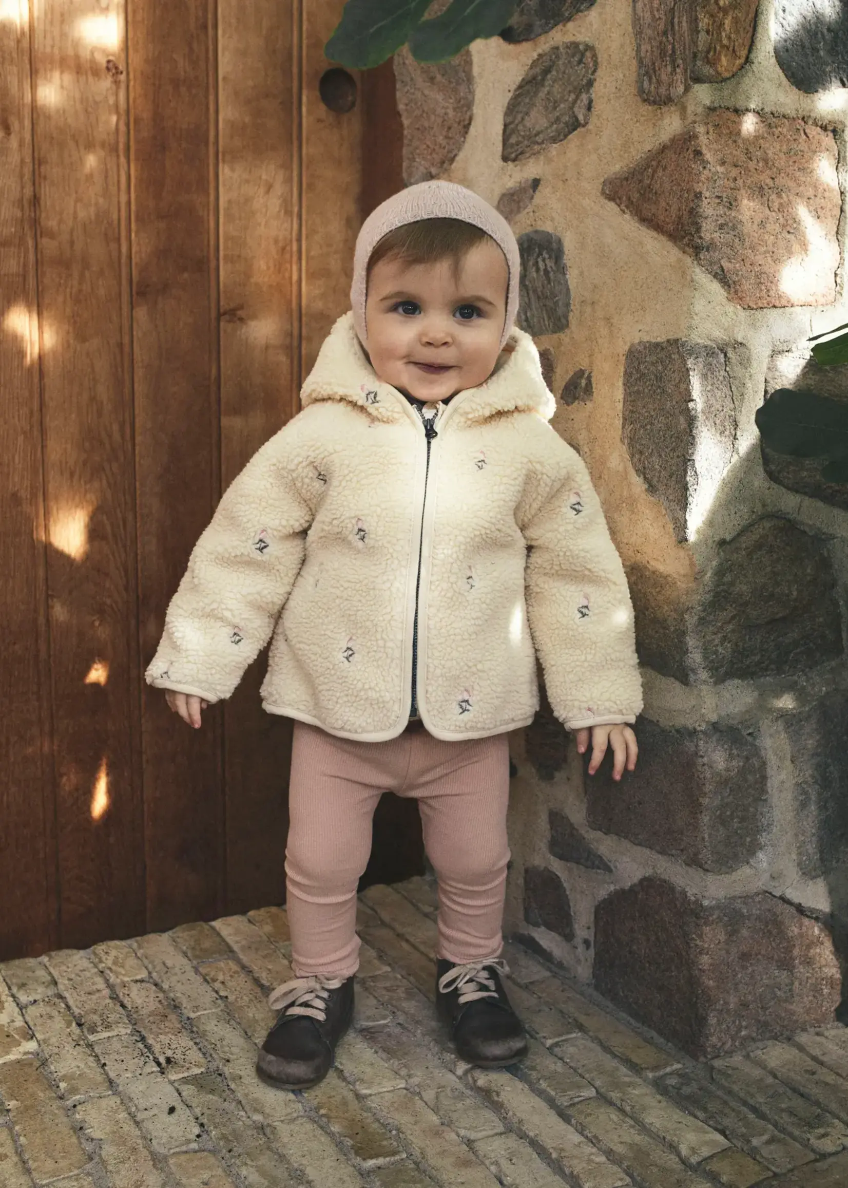 Lil Atelier Nalo loose sherpa jacket | Bleached sand - Lil Atelier