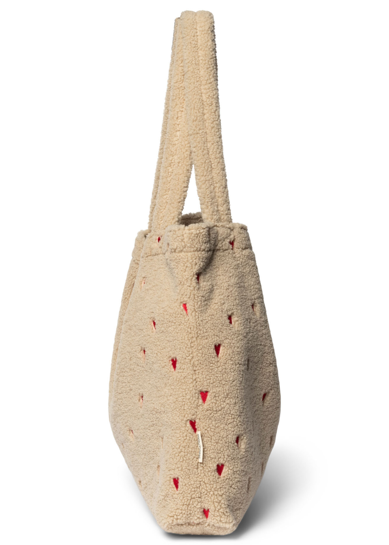 Ecru teddy hearts mombag - Studio Noos