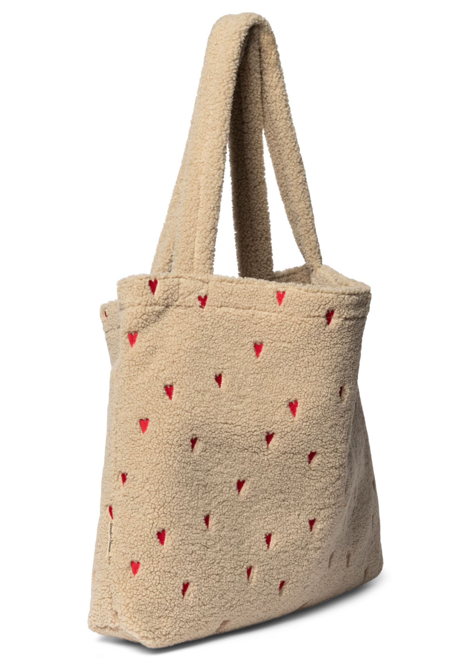 Ecru teddy hearts mombag - Studio Noos