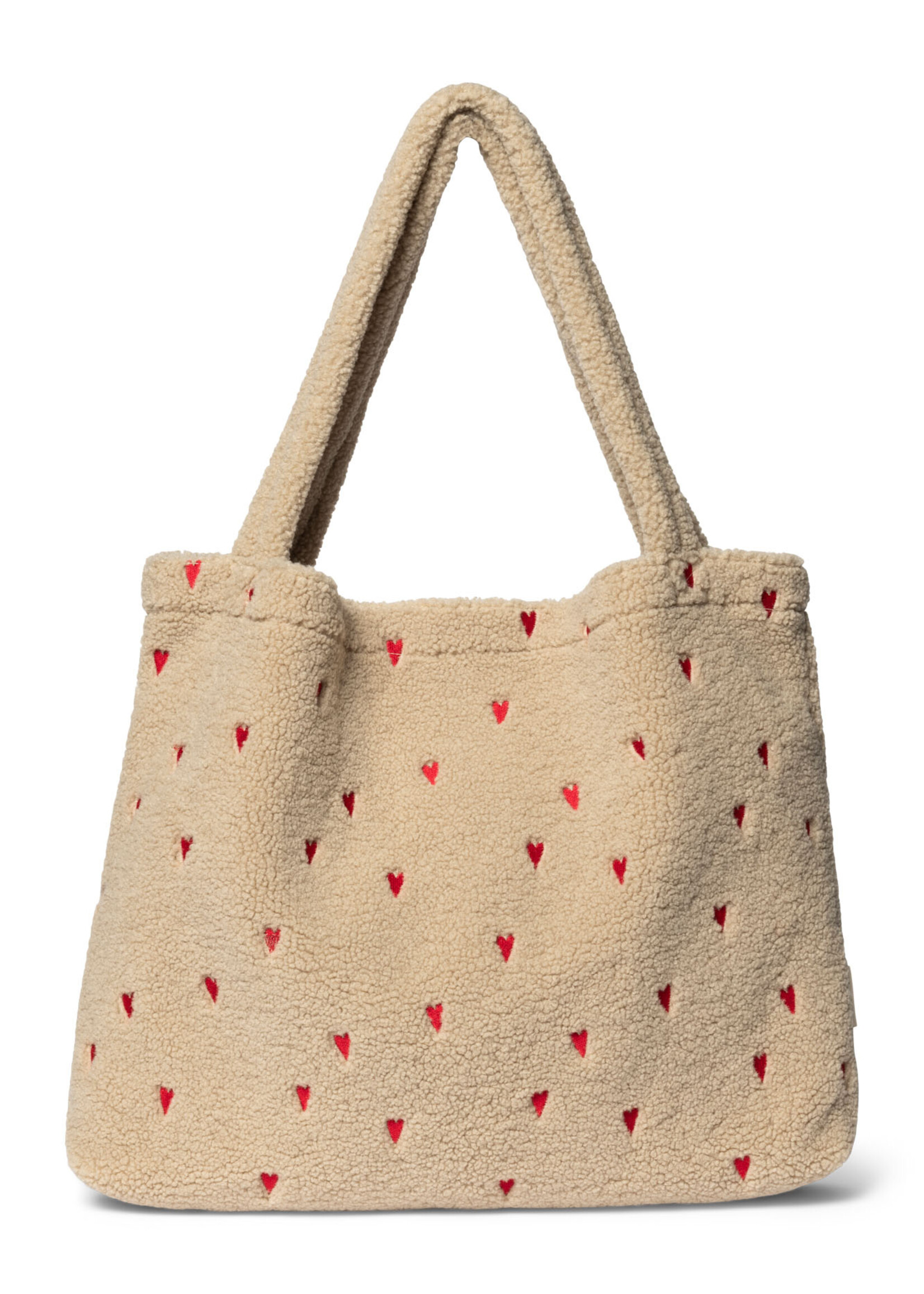 Ecru teddy hearts mombag - Studio Noos