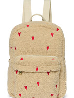 Studio Noos Ecru teddy heart  Midi backpack with front bag - Studio Noos