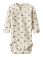 Lil Atelier Gavo elf slim wrap body | Turtledove teddybear - Lil Atelier