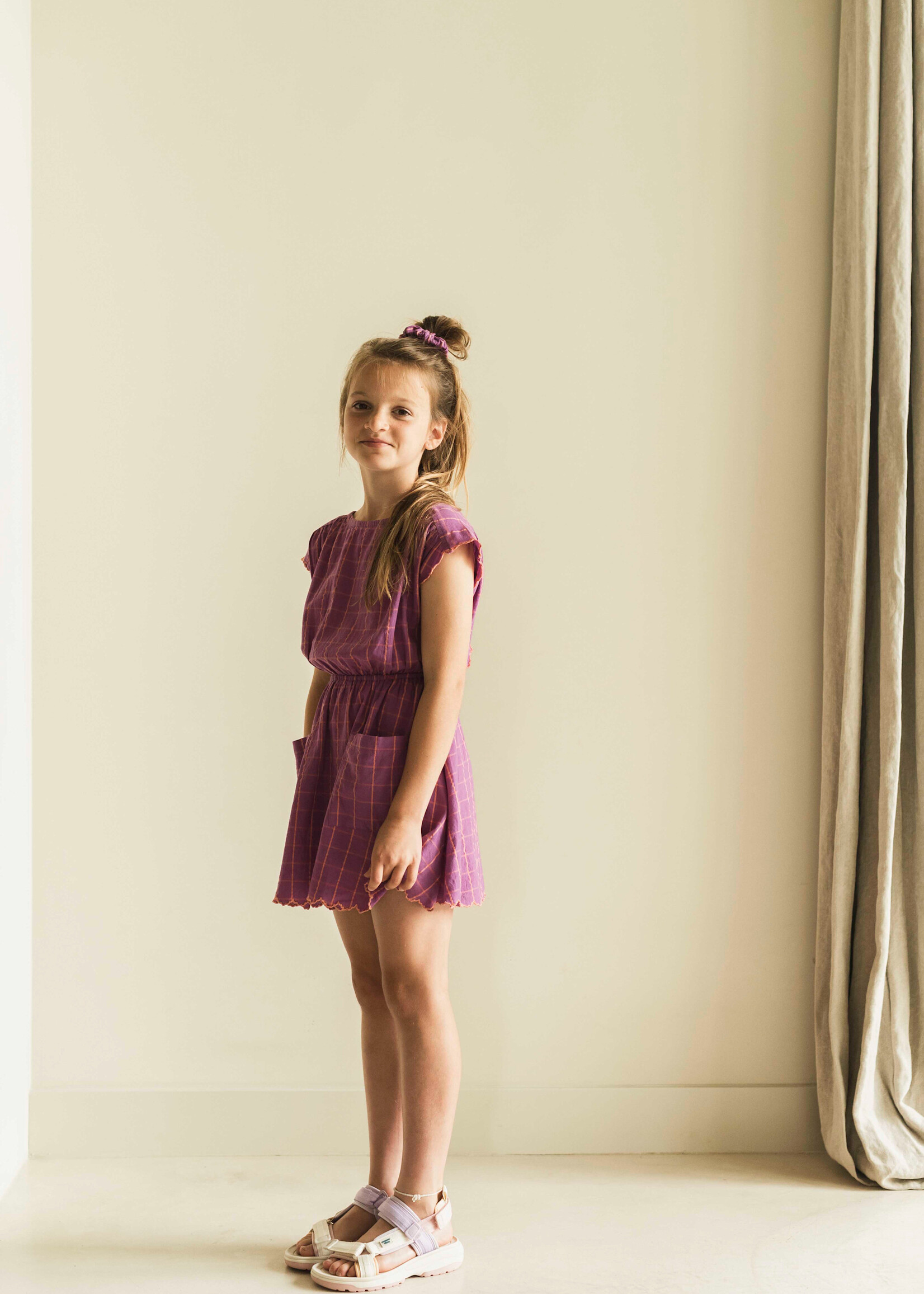 Jenest Kiki dress  Violet purple check - Jenest