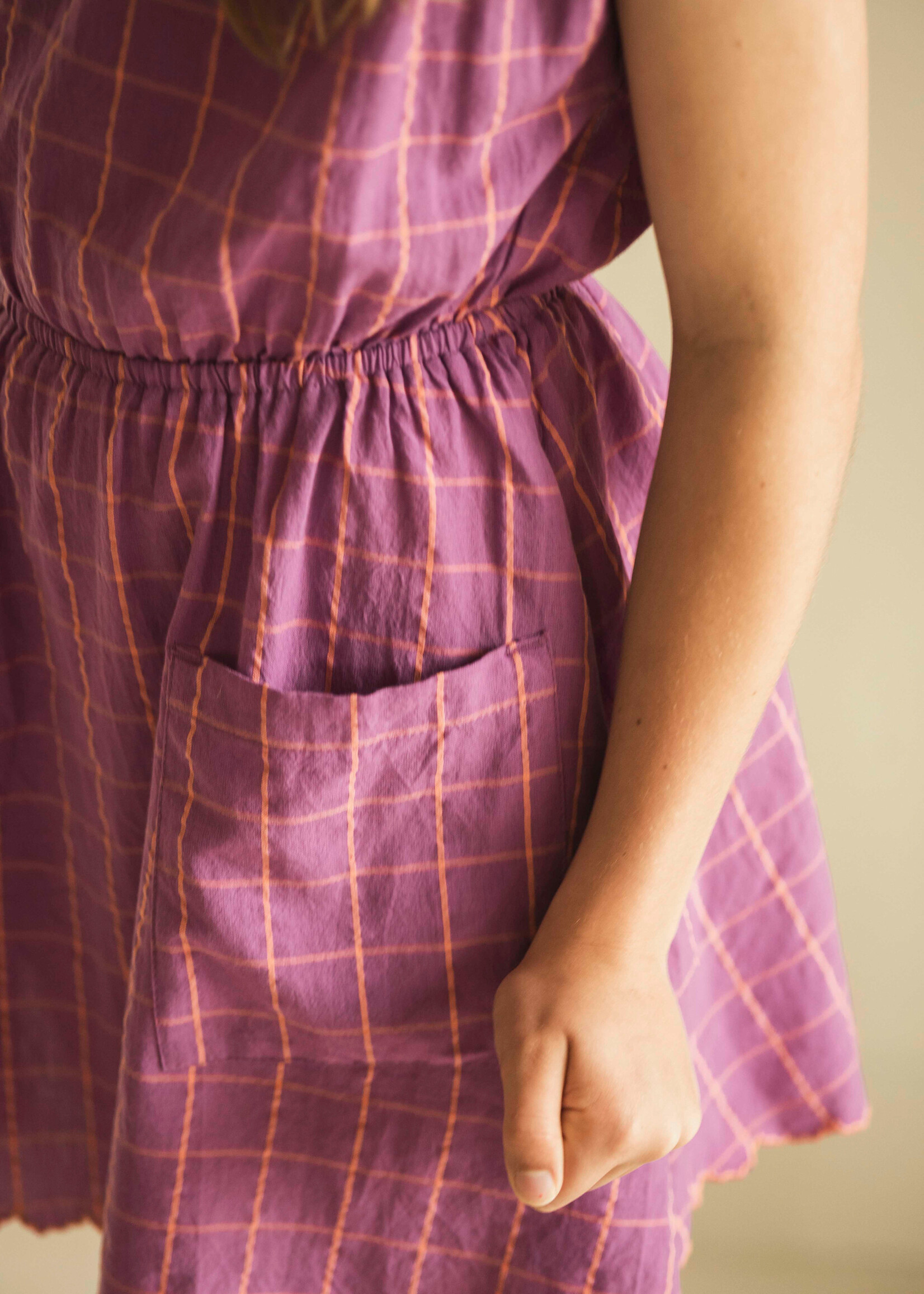 Jenest Kiki dress  Violet purple check - Jenest
