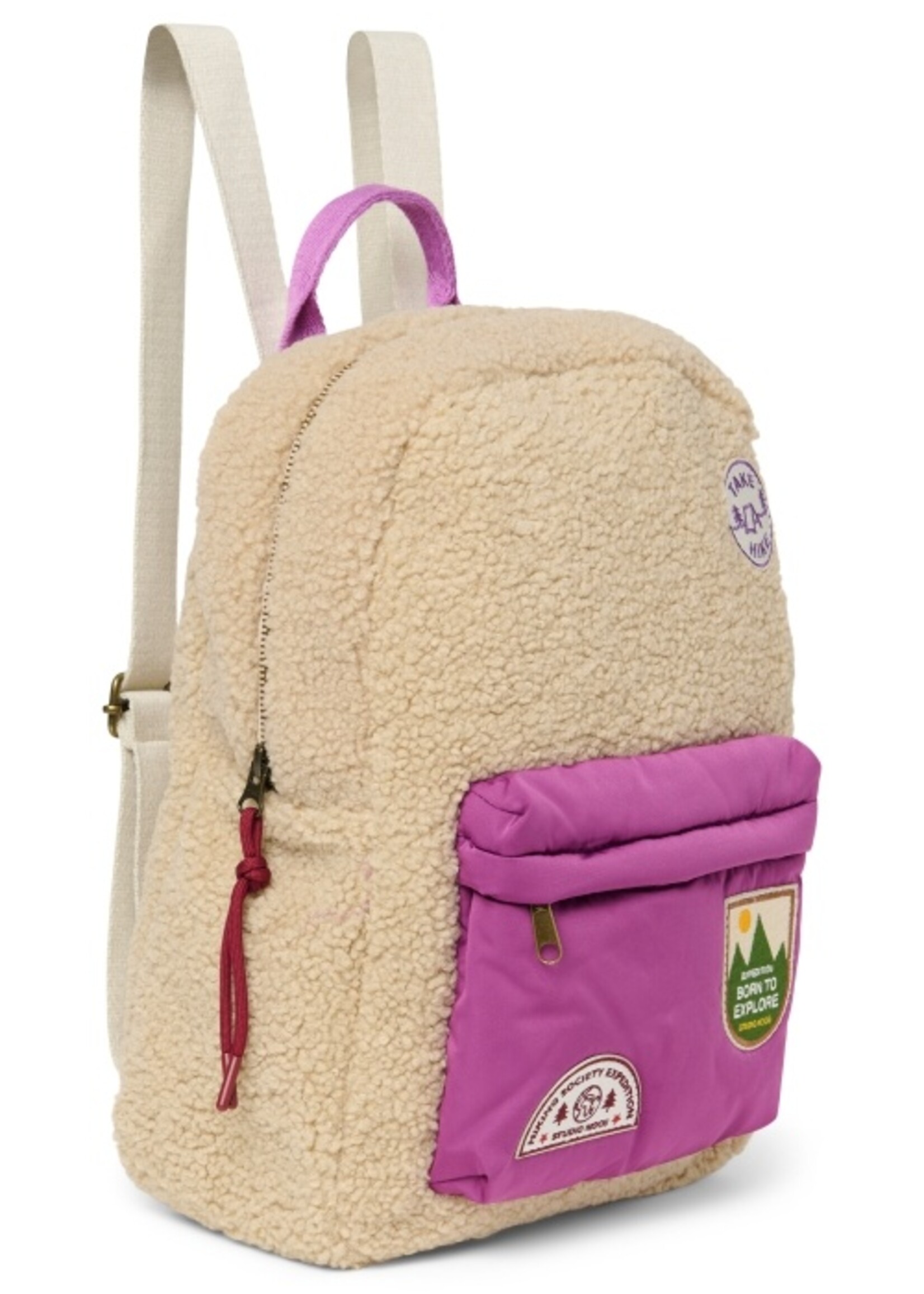 Studio Noos Ecru teddy Midi backpack Lilac - Studio Noos