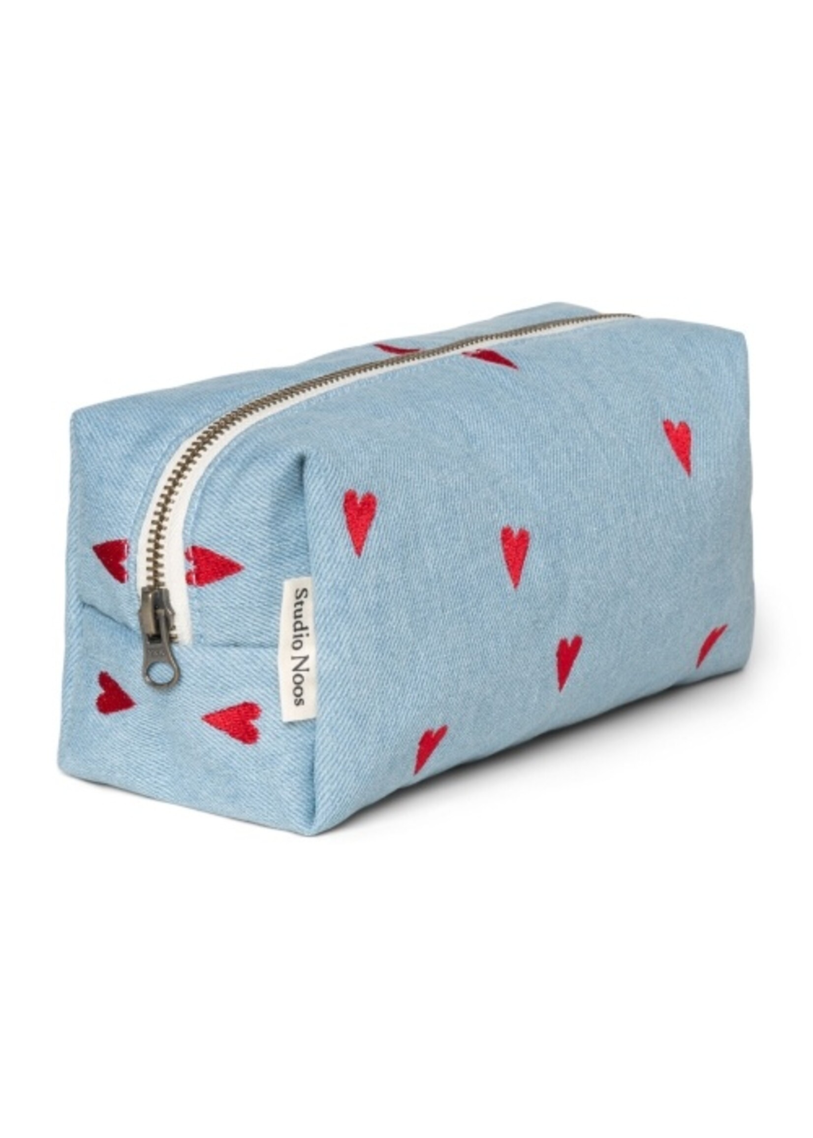 Studio Noos Denim hearts pouch - Studio Noos