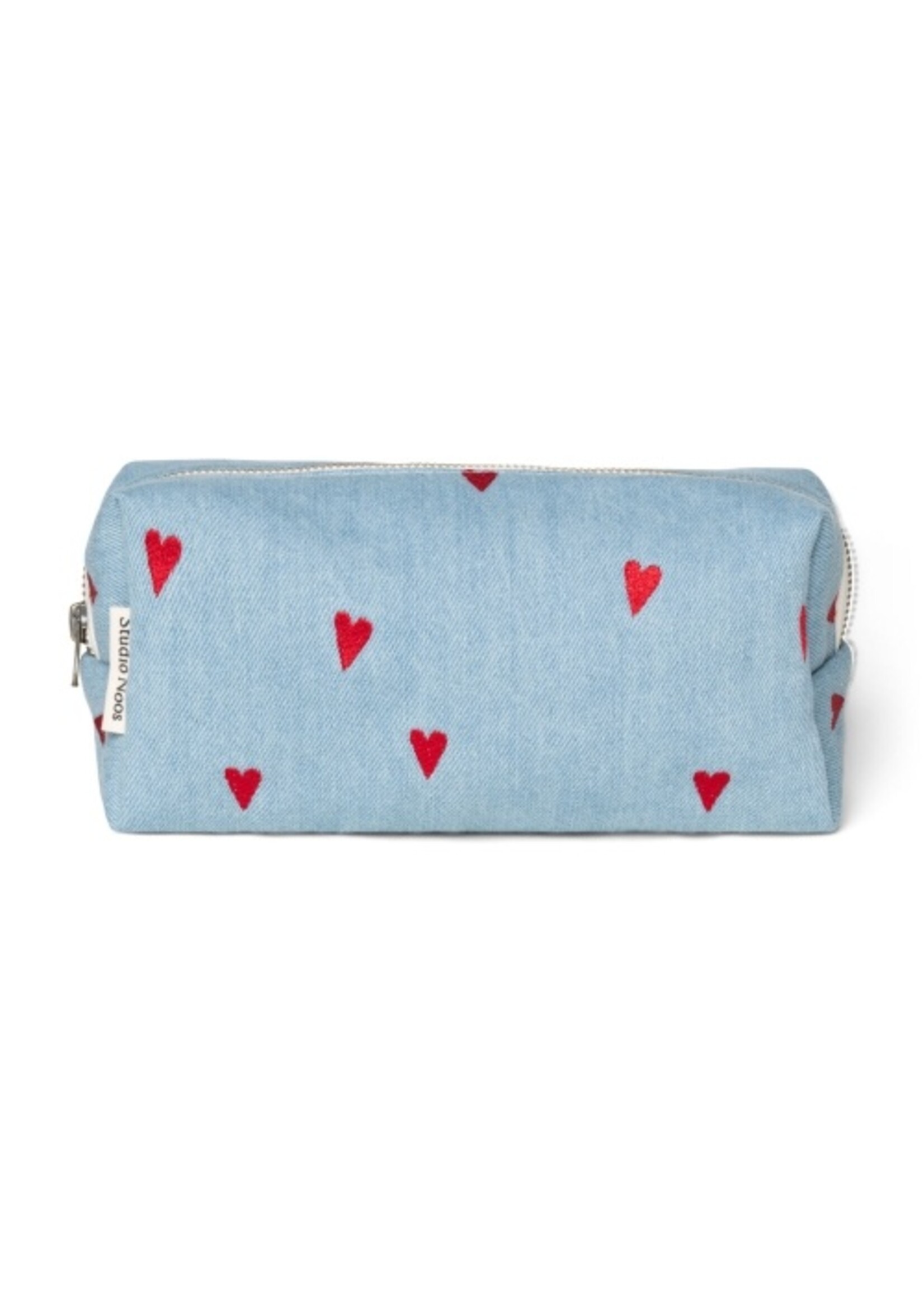 Studio Noos Denim hearts pouch - Studio Noos