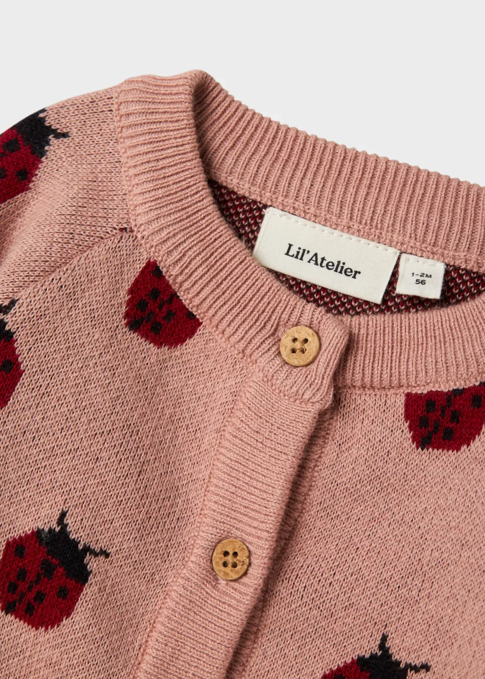 Lil Atelier Lulio knit card lil noos | Misty rose - Lil Atelier