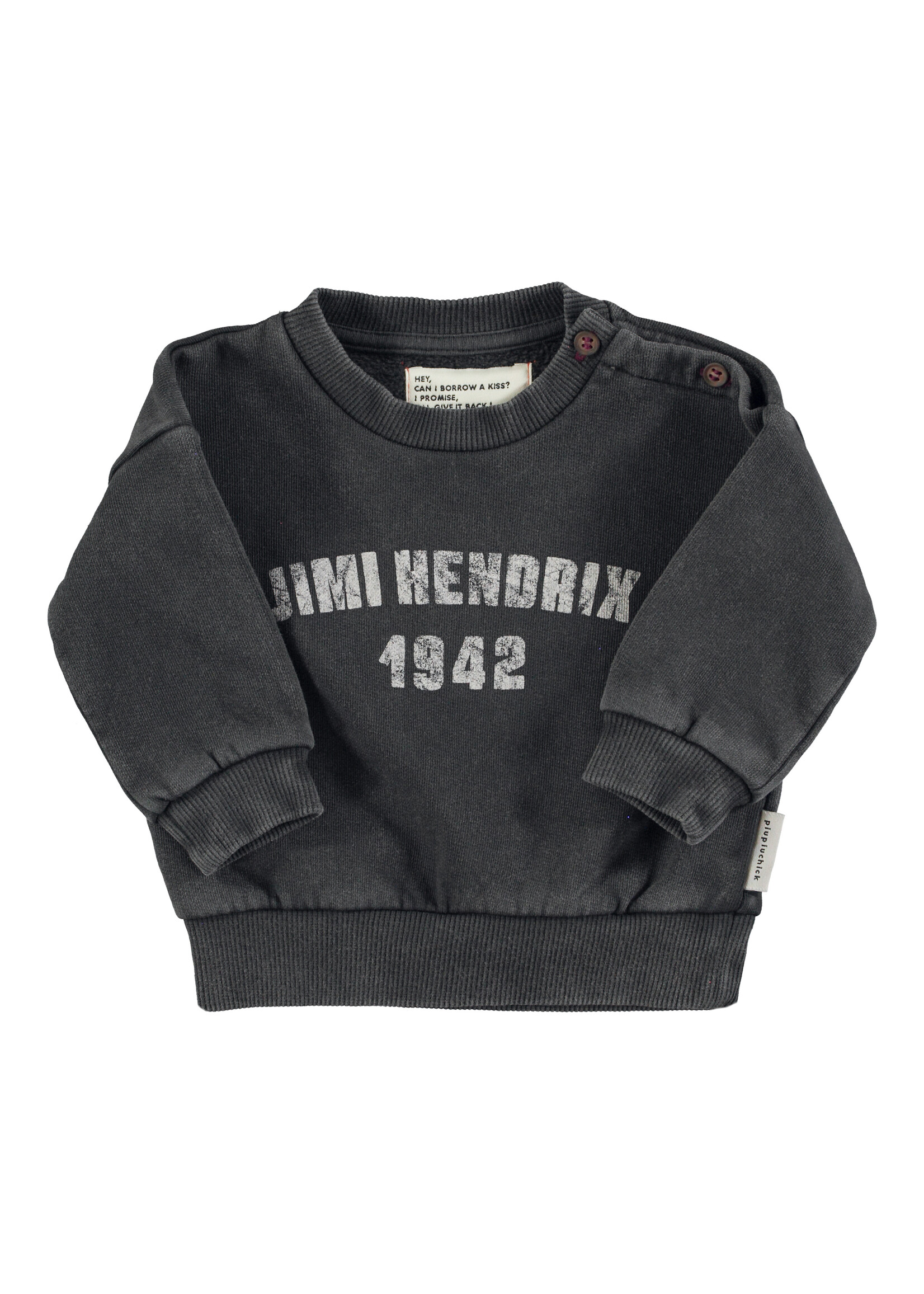 Piupiuchick Sweatshirt Faded Black Jimi Hendrix print - Piupiuchick