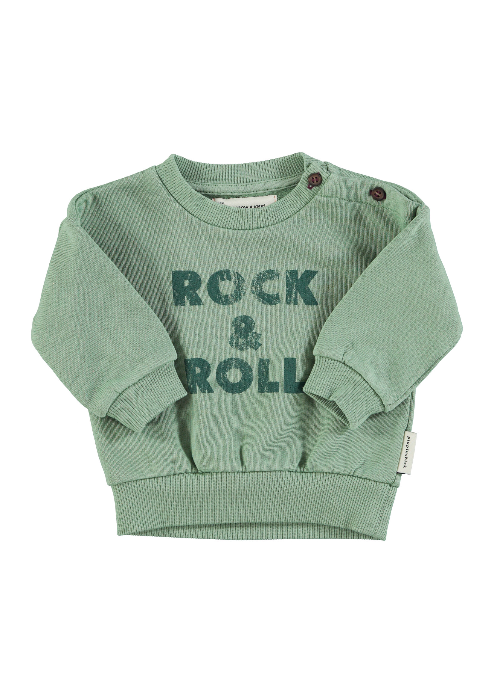 Piupiuchick Sweatshirt Green rock & roll print - Piupiuchick
