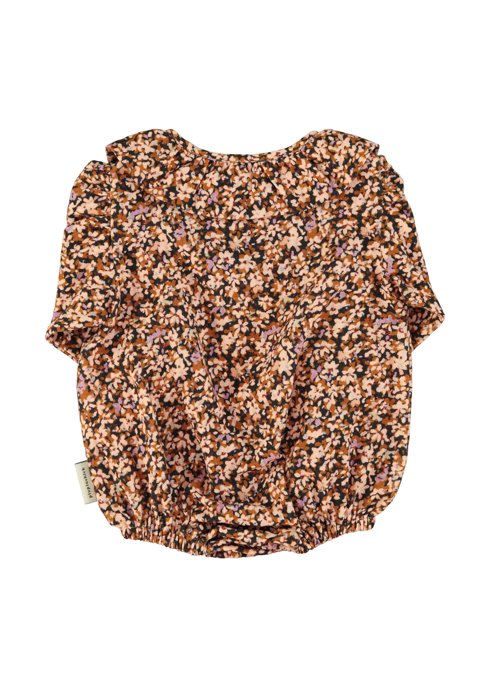 Piupiuchick Longsleeve romper Light pink & brown flowers - Piupiuchick