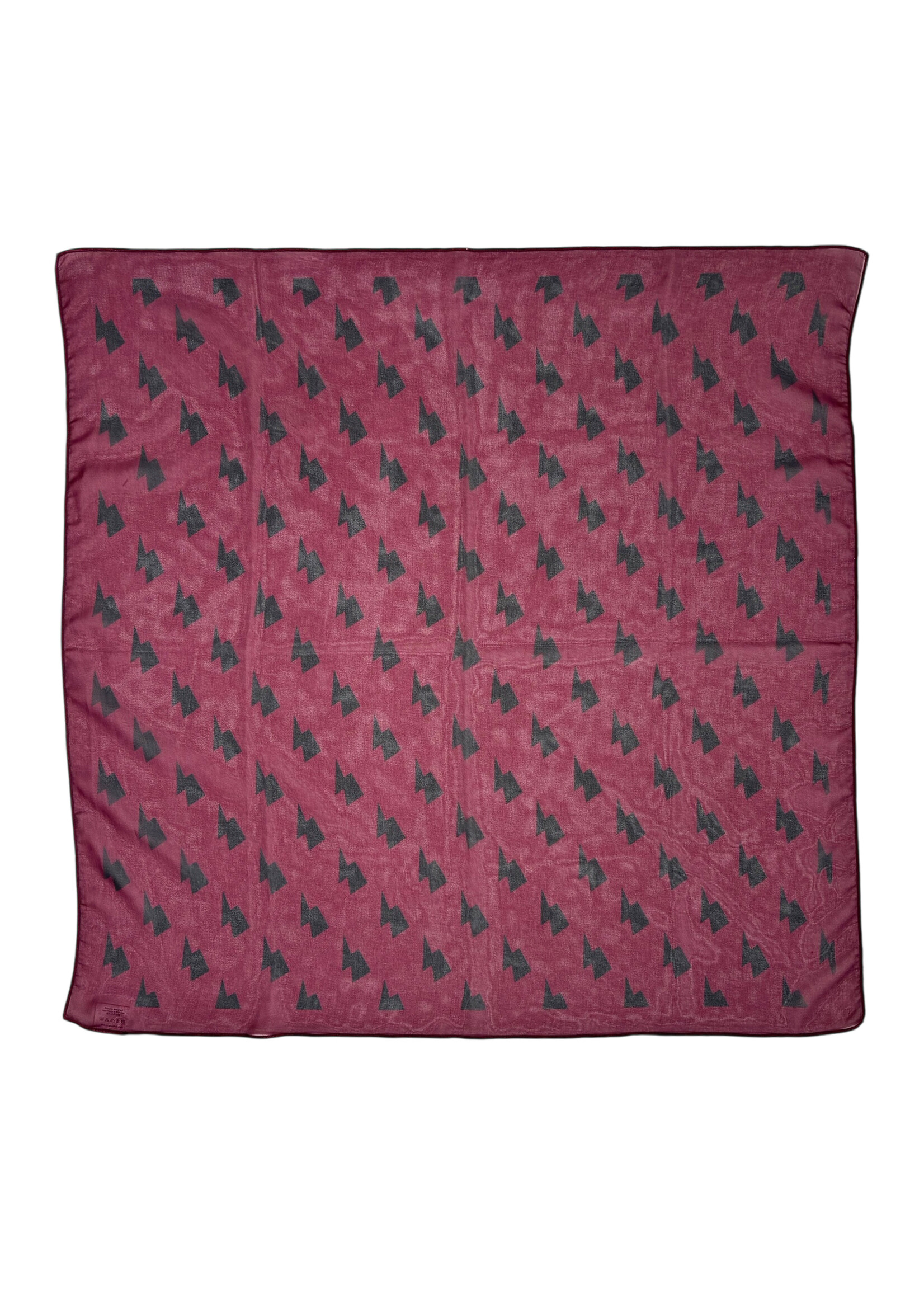Piupiuchick Chiffon bandana Aubergine bolts allover - Piupiuchick