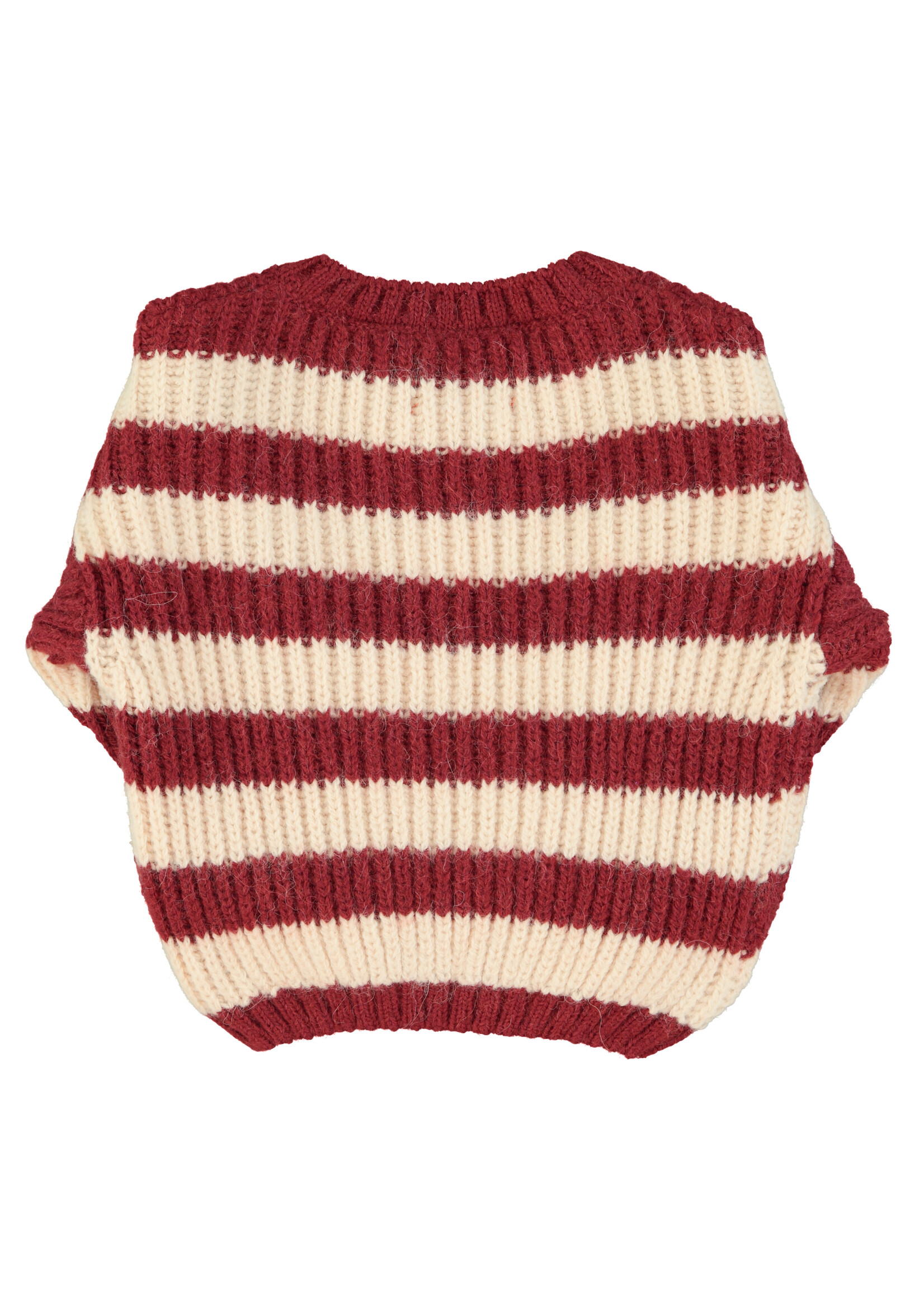 Piupiuchick Knitted sweater Bordeaux Light pink stripes - Piupiuchick