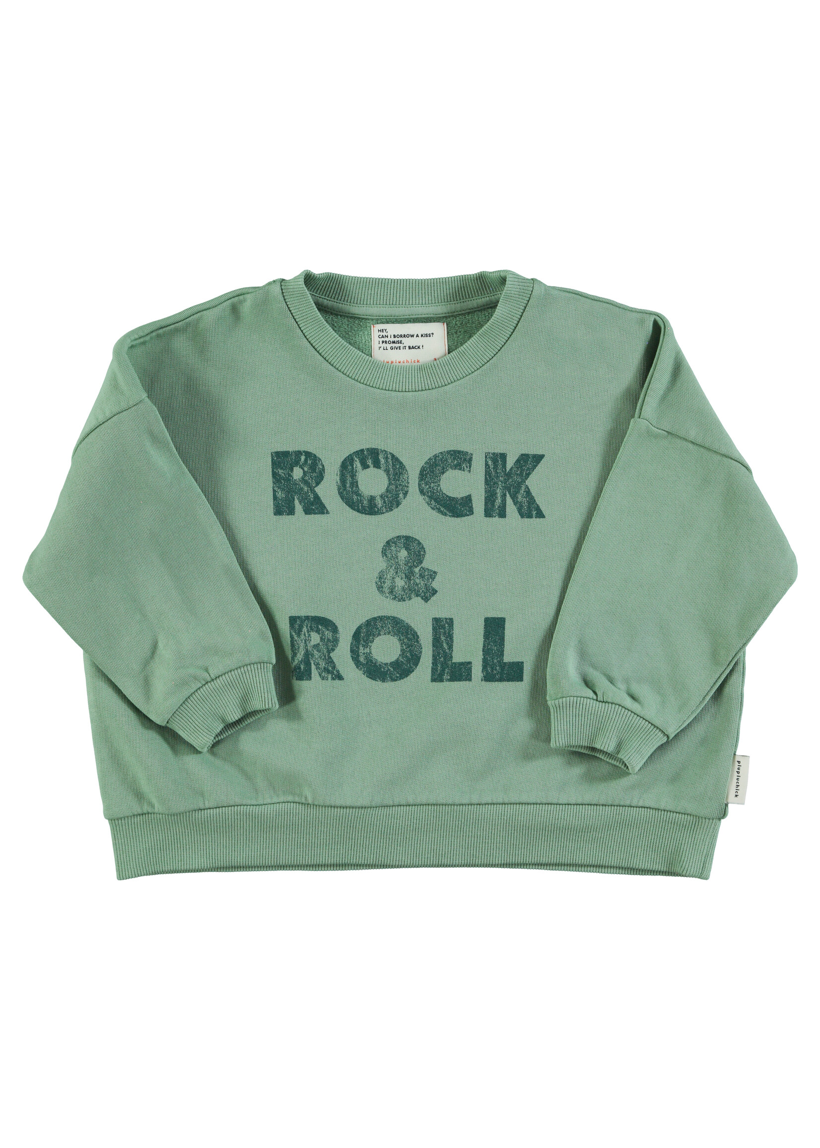 Piupiuchick Sweatshirt Green rock en roll print - Piupiuchick