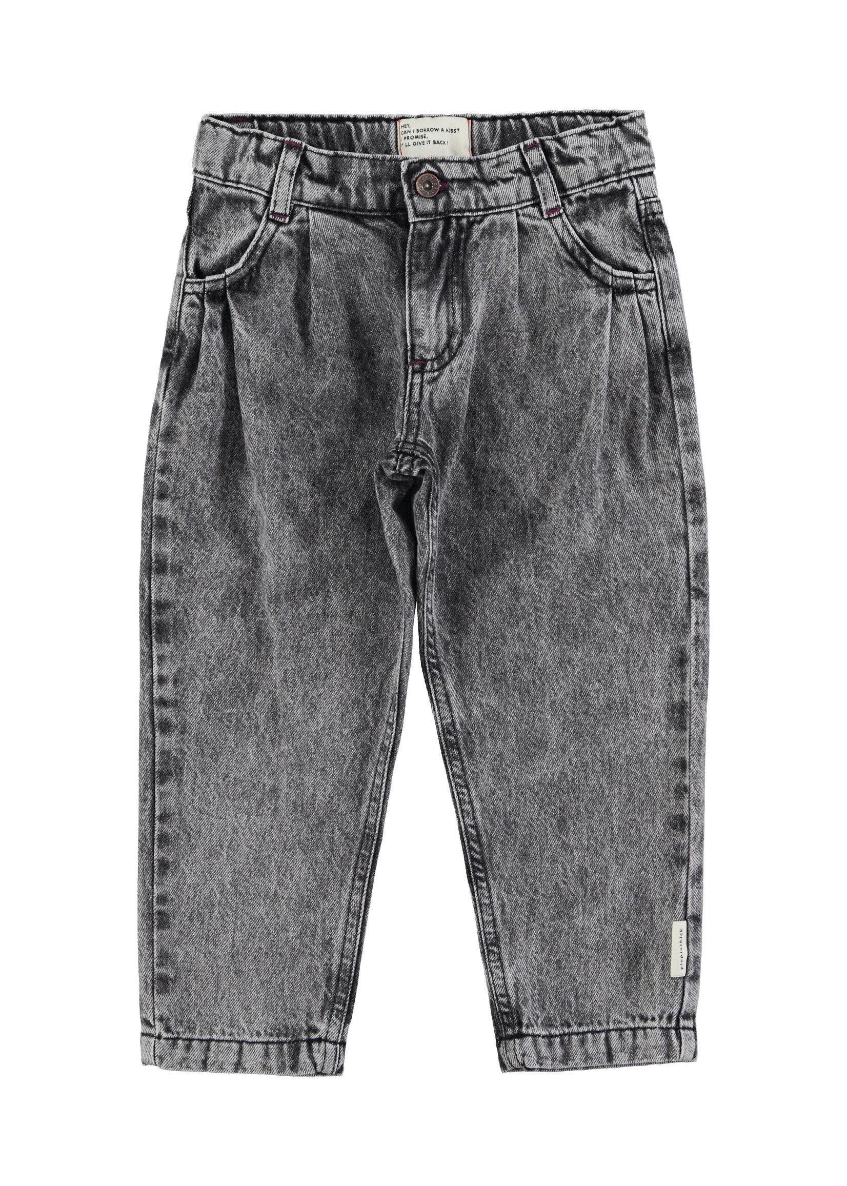 Piupiuchick Mom fit trousers Washed black denim - Piupiuchick