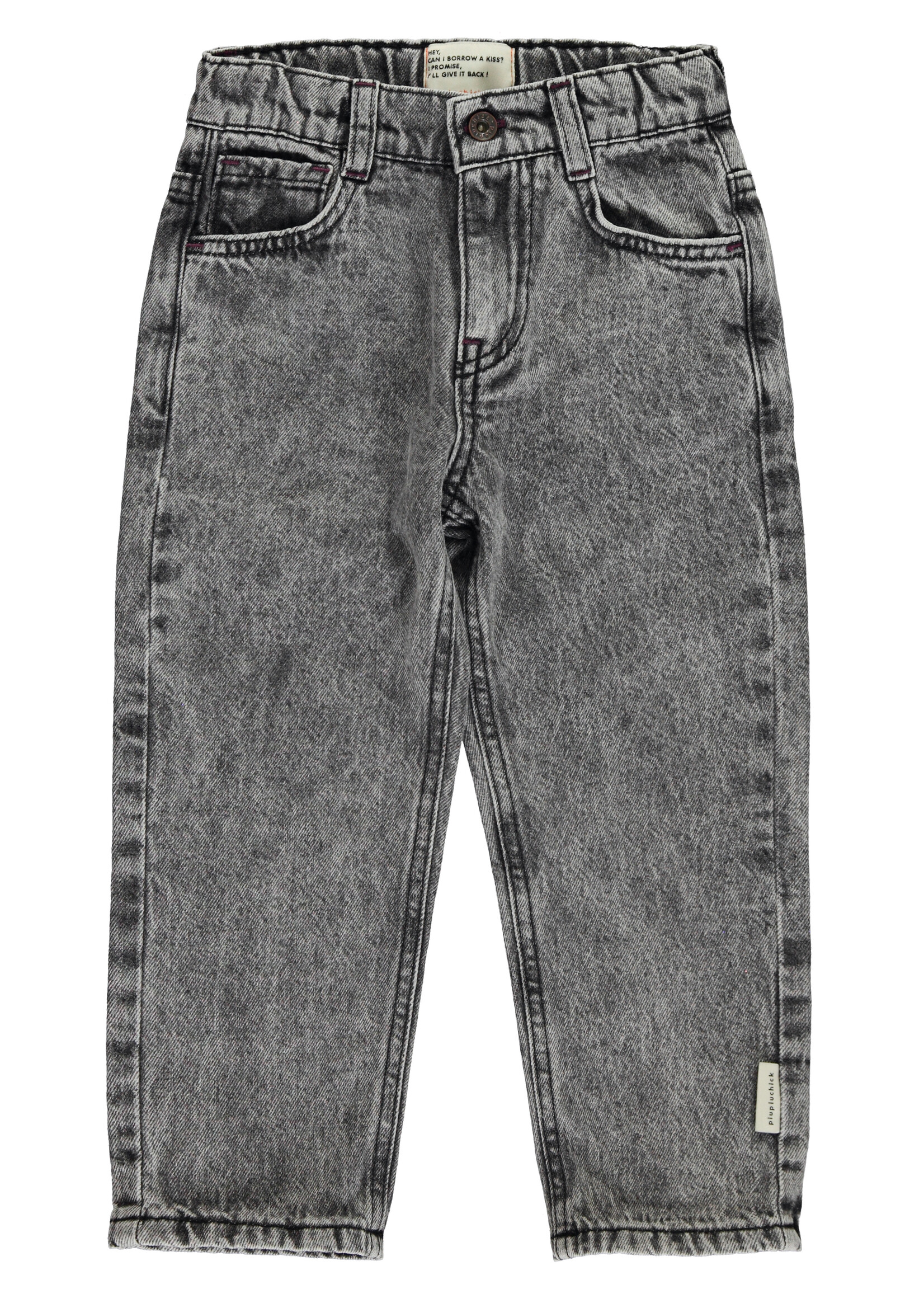 Piupiuchick Unisex trousers Washed black denim - Piupiuchick
