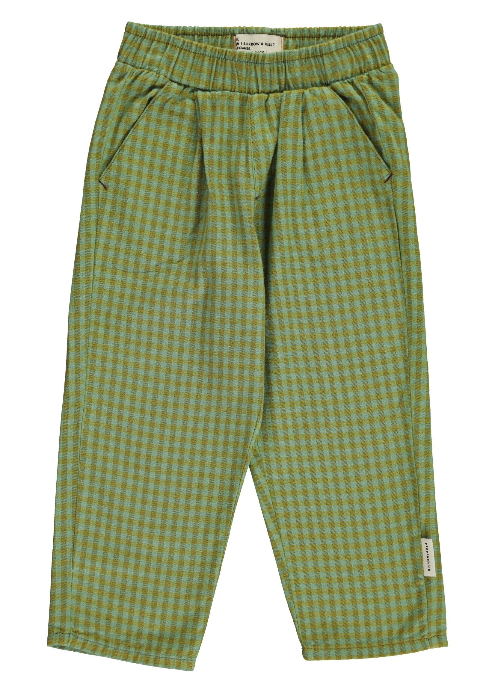 Piupiuchick Unisex trousers Green checkered - Piupiuchick