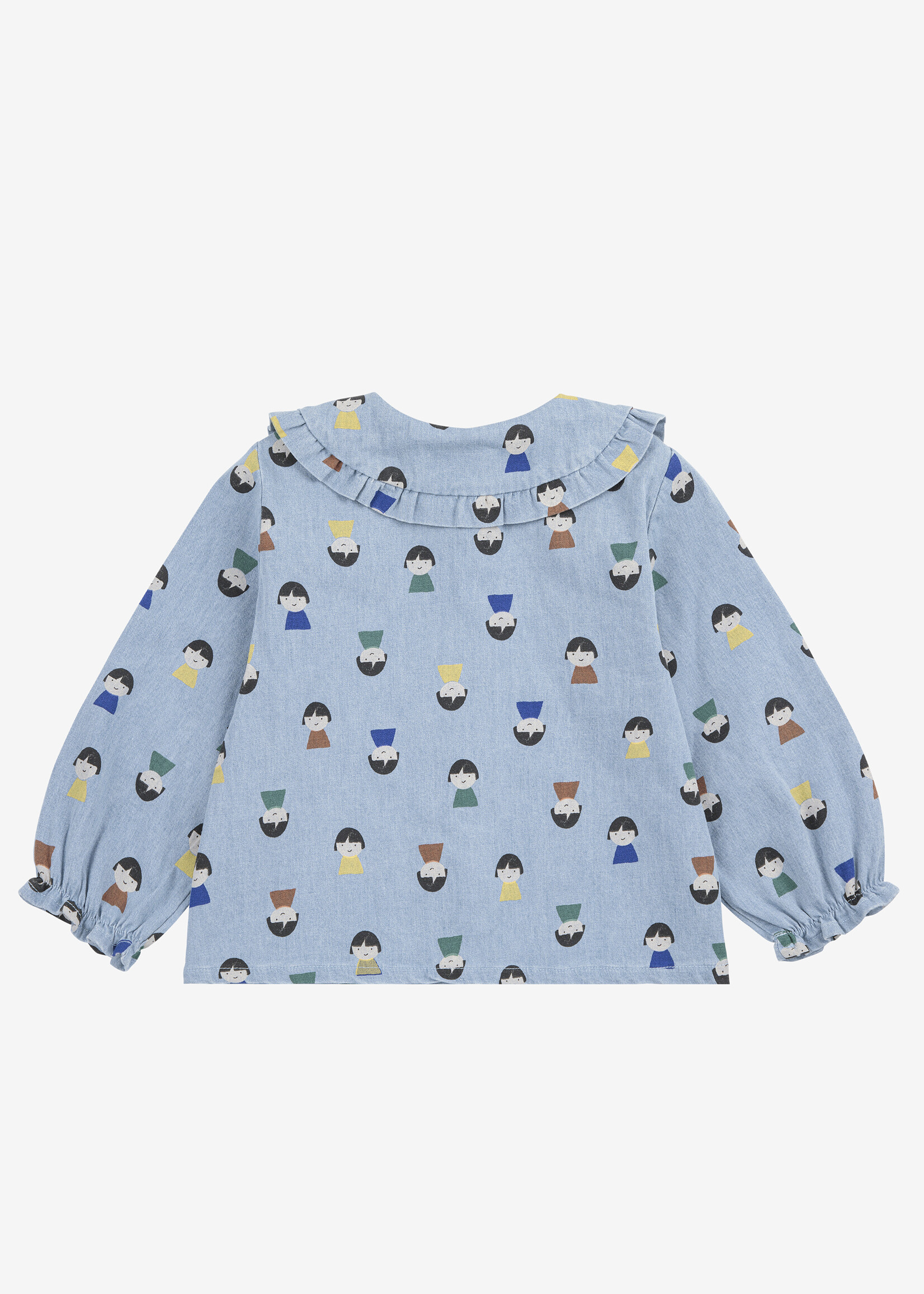 Bobo Choses Game paws all over light denim blouse - Bobo Choses