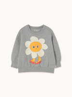 Tiny Cottons Flower graphic sweatshirt Medium grey heather - Tiny Cottons