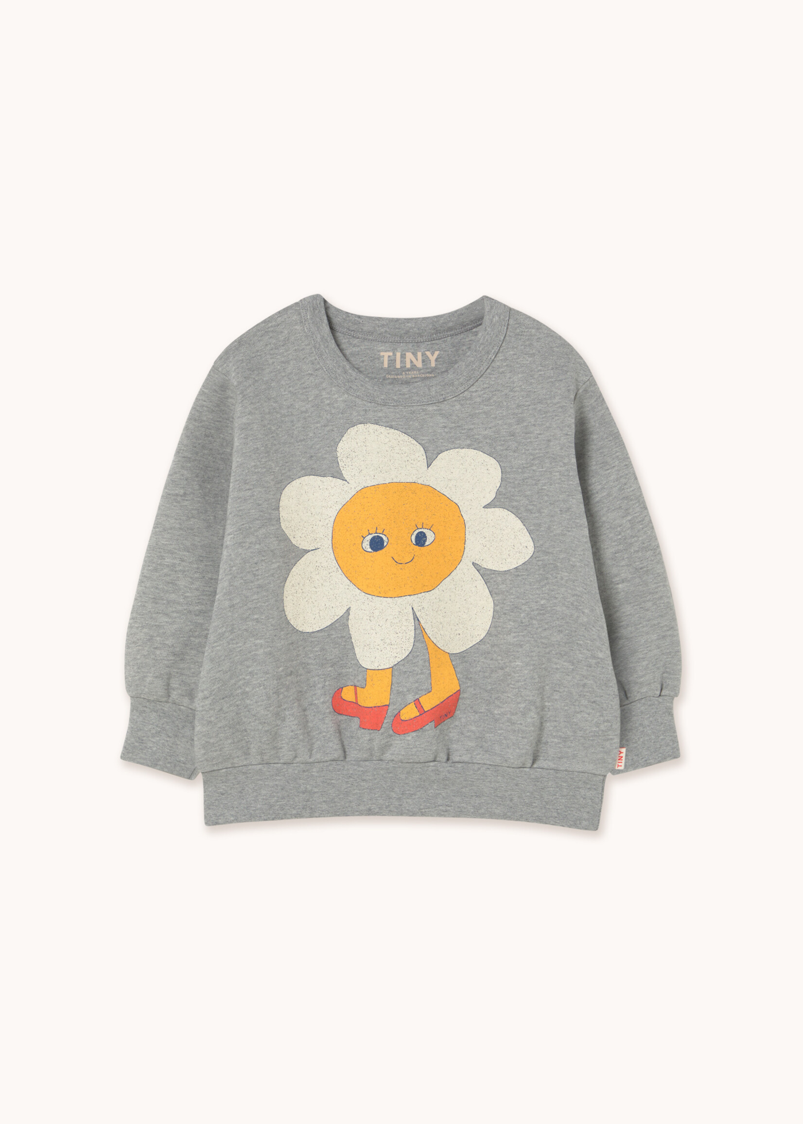 Tiny Cottons Flower graphic sweatshirt Medium grey heather - Tiny Cottons