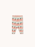 Tiny Cottons Cherry patern rib baby pants Light cream heather - Tiny Cottons
